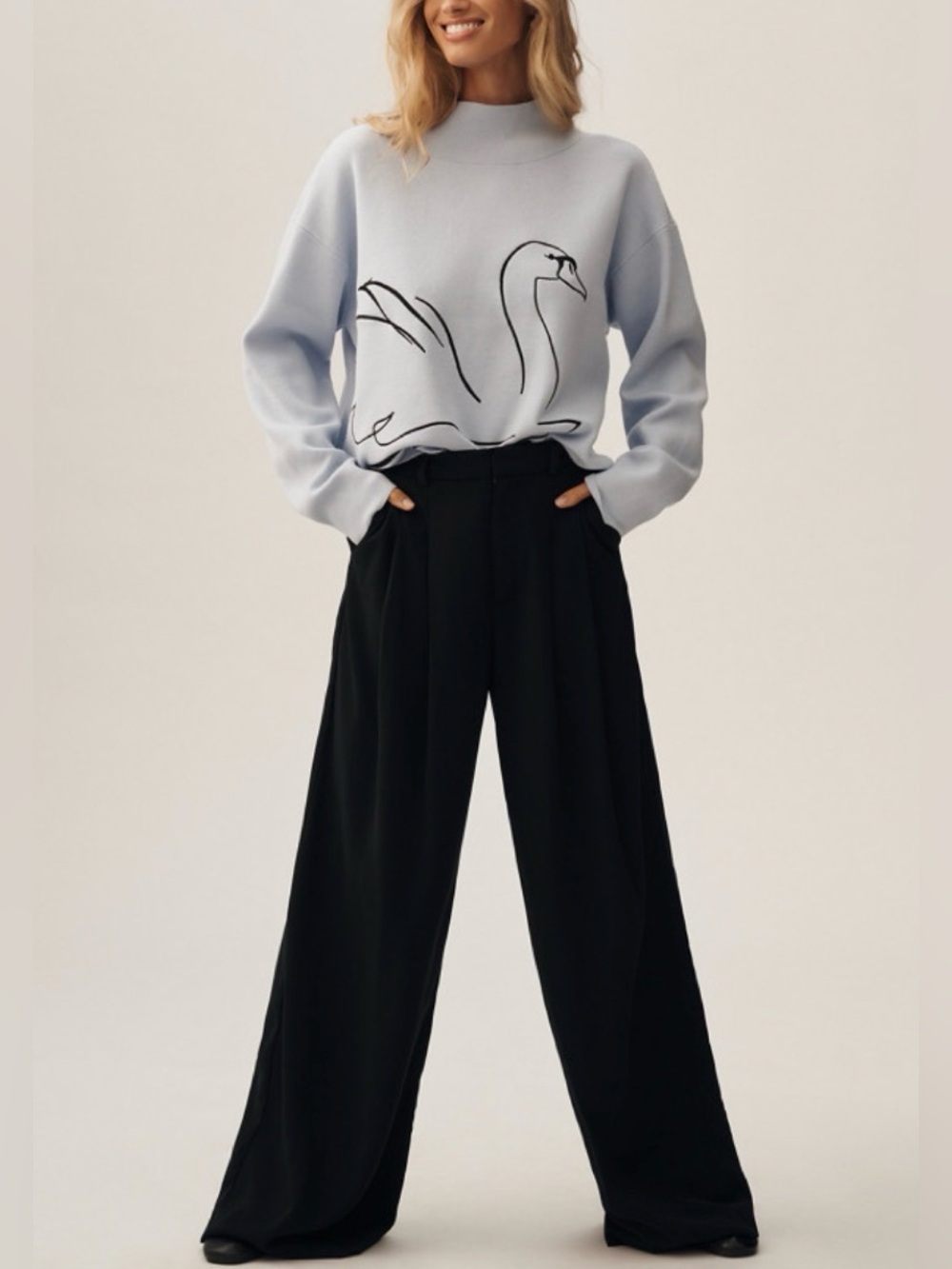 Maeve Cary’s by Anthropologie Mock Neck with Embroidered Oversized S